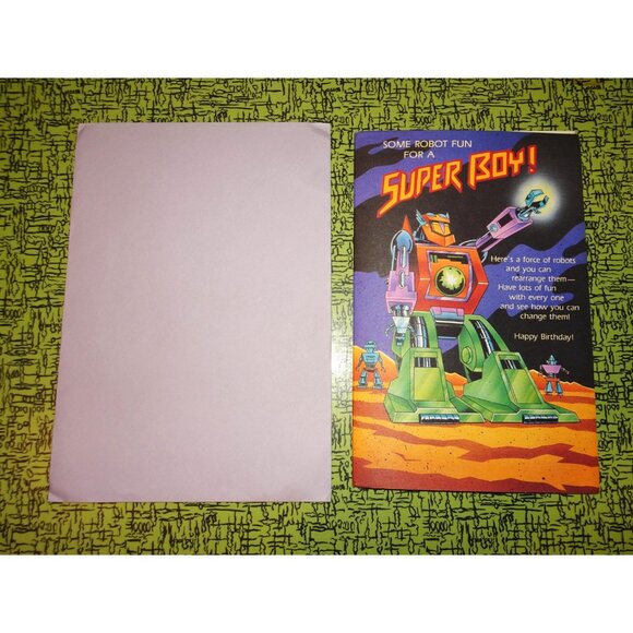 Vintage American Greetings Robot Super Boy Birthday Card build your own - Picture 5 of 10